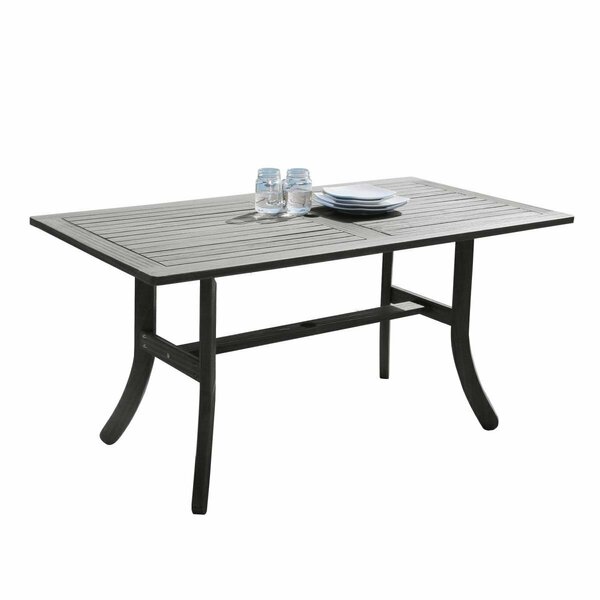 Gfancy Fixtures 29 x 59 x 31 in. Distressed Gray Dining Table with Curved Legs GF3096156